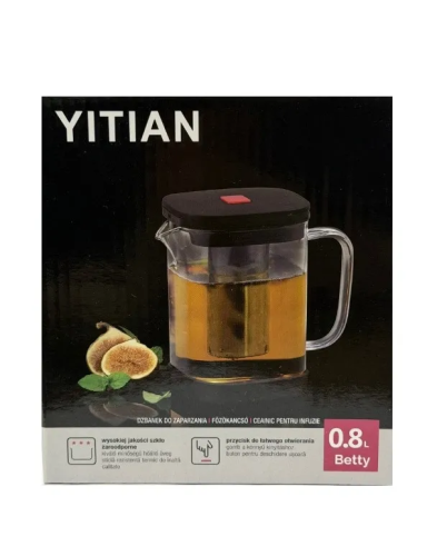 Чайник заварочный с фильтром черный 800л L 230856